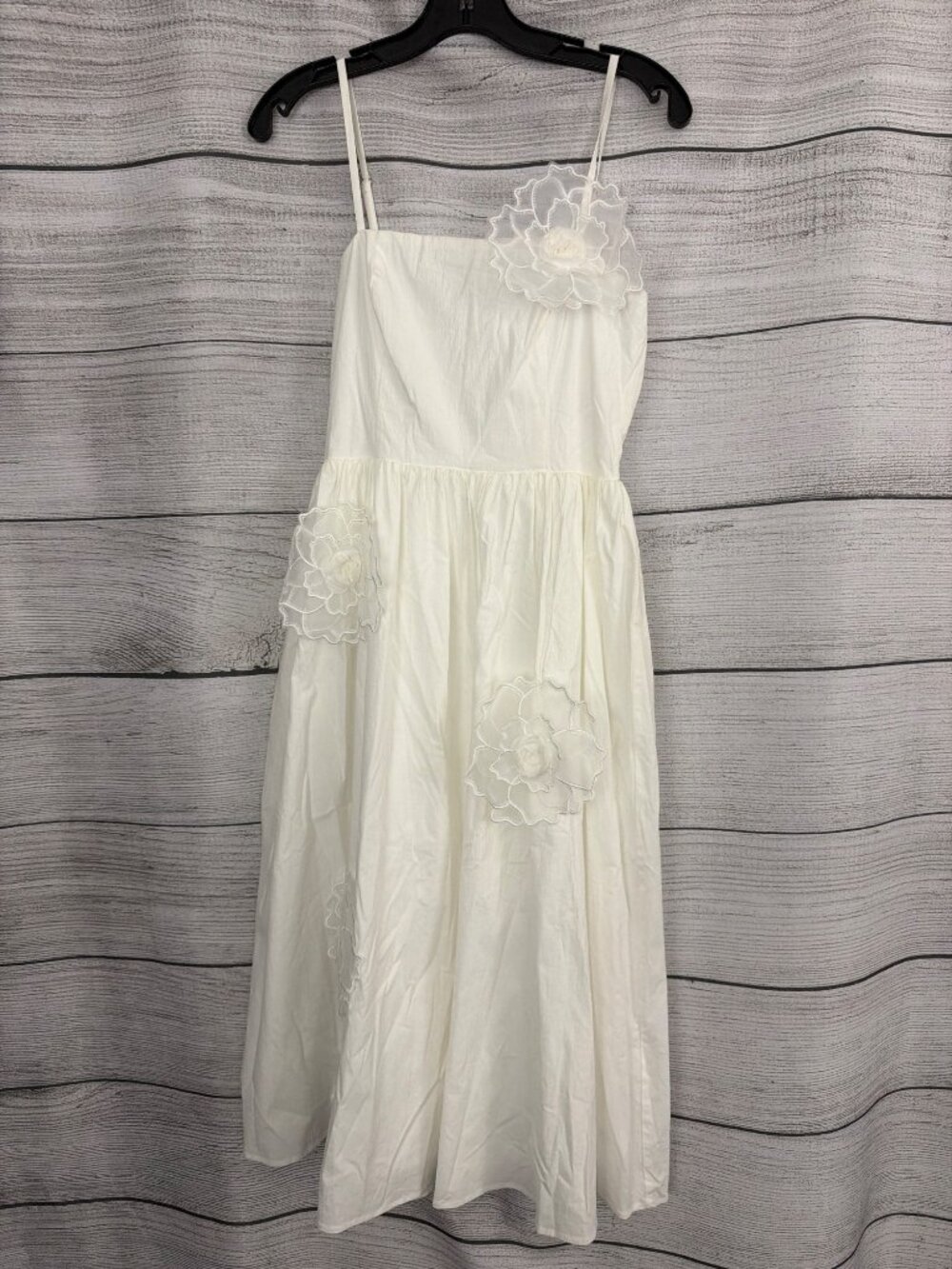 NWT Avec Les Filles Floral Appliqué Midi Dress Size 4
